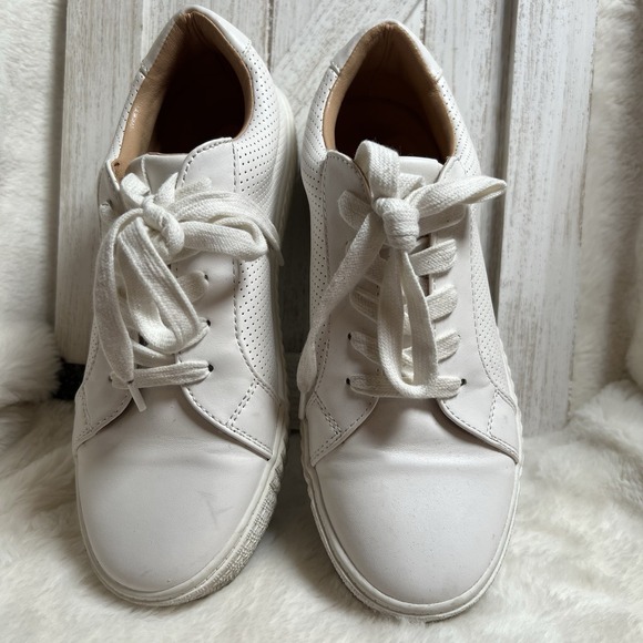 Steve Madden Shoes - Steve Madden Toliver White‎ Perforated Platform Sneakers TLVR01S1 Womens 8